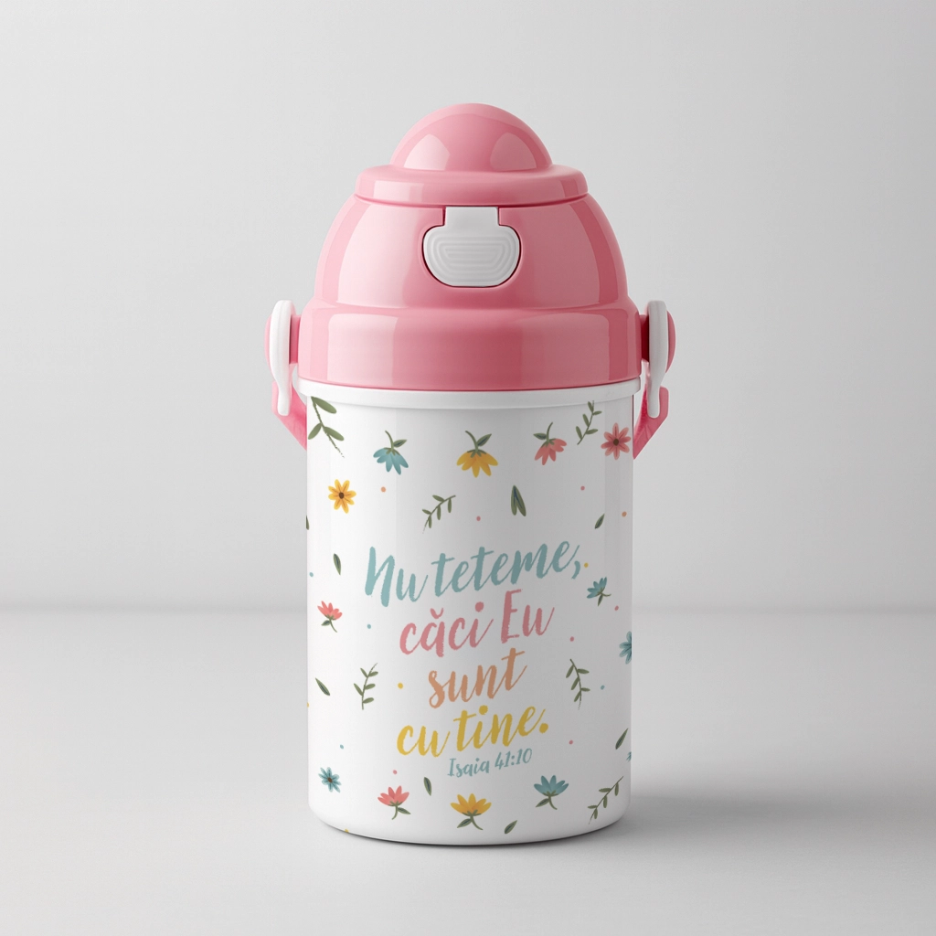 Bidon pentru copii cu verset biblic - Isaia 41:10